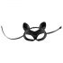 Black Faux Leather Rhinestone Cat Mask (S-L) 