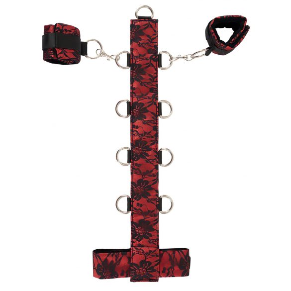 Bad Kitty - Asian Arms to Neck Bondage Set (Red-Black)