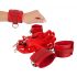 Bad Kitty - Velcro Faux Leather Bed Restraint Set (Red) 