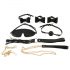 Bad Kitty - Bondage Set in a Bag - 7 Pieces (Black-Gold)