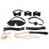 Bad Kitty - 7-Piece Bondage Set in Bag (Black-Gold) 