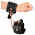 Bad Kitty - handcuffs with chain (black-rosegold) 