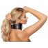 Black Bad Kitty - Faux Leather Collar with Ring 