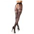 Cottelli - Black Open-Net Stockings with Double Effect - L/XL