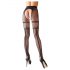 Cottelli - Black Open-Net Stockings with Double Effect - L/XL