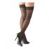 Cottelli - Black Thigh Highs with Stripe 