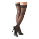 Cottelli - Black Thigh Highs with Stripe  - 3/M-L