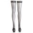 Cottelli - Black Thigh-High Stockings - with Stripe - 4/L