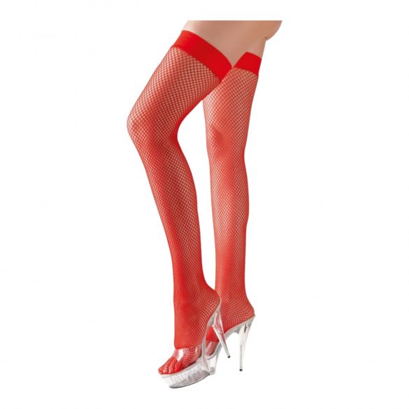 Cottelli - Dense Fishnet Thigh-Highs (Red) 