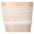 Cottelli - Satin Thigh-Highs (White)  - 2/M