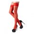 Cottelli - Satin Thigh Highs (Red)  - 2/M