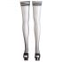 Cottelli - Black Thigh-Highs with Striped Trim