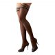 Cottelli - Black Thigh Highs with Striped Trim  - 4/L