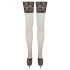 Cottelli - Thigh-high stockings with 15 cm wide lace trim (black)