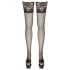 Cottelli - floral lace hold-up stockings (black)