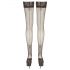 Cottelli - Lily-patterned, Striped Thigh Highs (Black) 