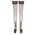 Cottelli - Lily-patterned, Striped Thigh Highs (Black) 