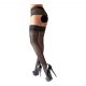 Cottelli - Lace-Trimmed Small Pattern Thigh Highs (Black)  - 3