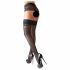 Cottelli - Lace-Trimmed Small Pattern Thigh Highs (Black)  - 4