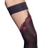 Cottelli - Embroidered Double Layer Thigh Highs (Black) 