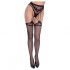 Cottelli Legwear - Strapped Openwork Fishnet Stockings - Black (S-L) 