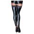 Noir - Lace Glossy Thigh Highs (Black)  - M