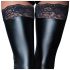 Noir - Lace Glossy Thigh Highs (Black)  - M