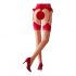 Cottelli - Striped Back Seam Stockings (Nude-Red) 