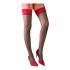 Cottelli - Black Stockings with Red Lace Trim 