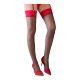 Cottelli - Black Stockings with Red Lace Trim  - 3