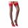 Cottelli - Black Stockings with Red Lace Trim  - 8