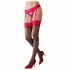 Cottelli - Black Stockings with Red Lace Trim  - 8