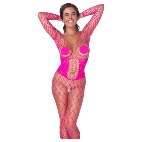 Cottelli - Mesh Bodystocking (Pink) - S-L