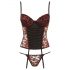 Cottelli - Rose Bustier and Thong Set (Black-Red) 