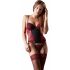 Cottelli - Rose Bustier and Thong Set (Black-Red)  - 80B/M