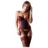 Cottelli - Rose Bustier and Thong Set (Black-Red)  - 80C/L