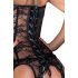 Noir - Lace Corset with Garter Straps (Black)