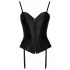 Cottelli Party - Satin Corset with Garter (Black) 