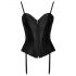 Cottelli Party - Satin Corset with Garter (Black) 