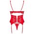 Obsessive Amor Cherris - lace set with garter belt (red) - L/XL