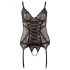 Cottelli - Black Lace Women's Top with Ribbon Detailing