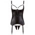 Cottelli Bondage - Glossy Lift-Up Top with Hand Restraints (Black) 