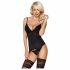 Obsessive 810-COR-1 - Lace Garter Top and Thong Set (Black) 