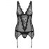 Emperita Obsessive - Embroidered Top and Thong (Black) 