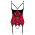 Cottelli - Lace Insert Bustier Set (Red) - M