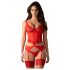 Obsessive Cupide Desir - Transparent Lace Top Set (Red) - L/XL