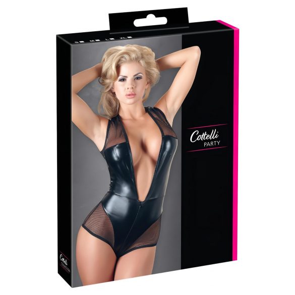 Cottelli - Shimmering Mesh Bodysuit (Black) - XL