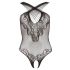 NO:XQSE - Floral Lace Halterneck Bodysuit - Black (S-L) 