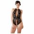 Abierta Fina - Floral Lace Charm Bodysuit (Black) 