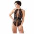 Abierta Fina - Floral Lace Charm Bodysuit (Black) 